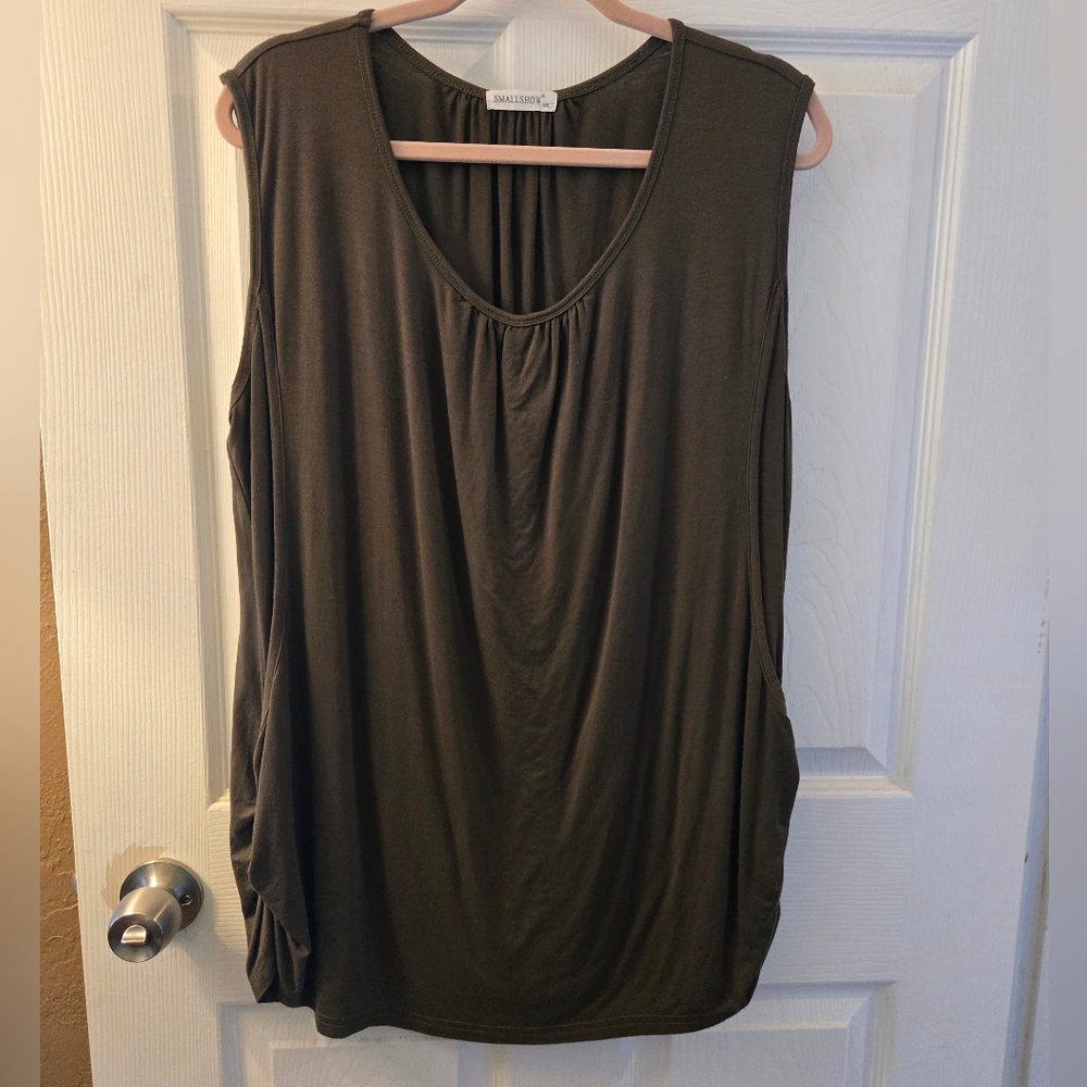 Women's Sleeveless Top in Olive Green